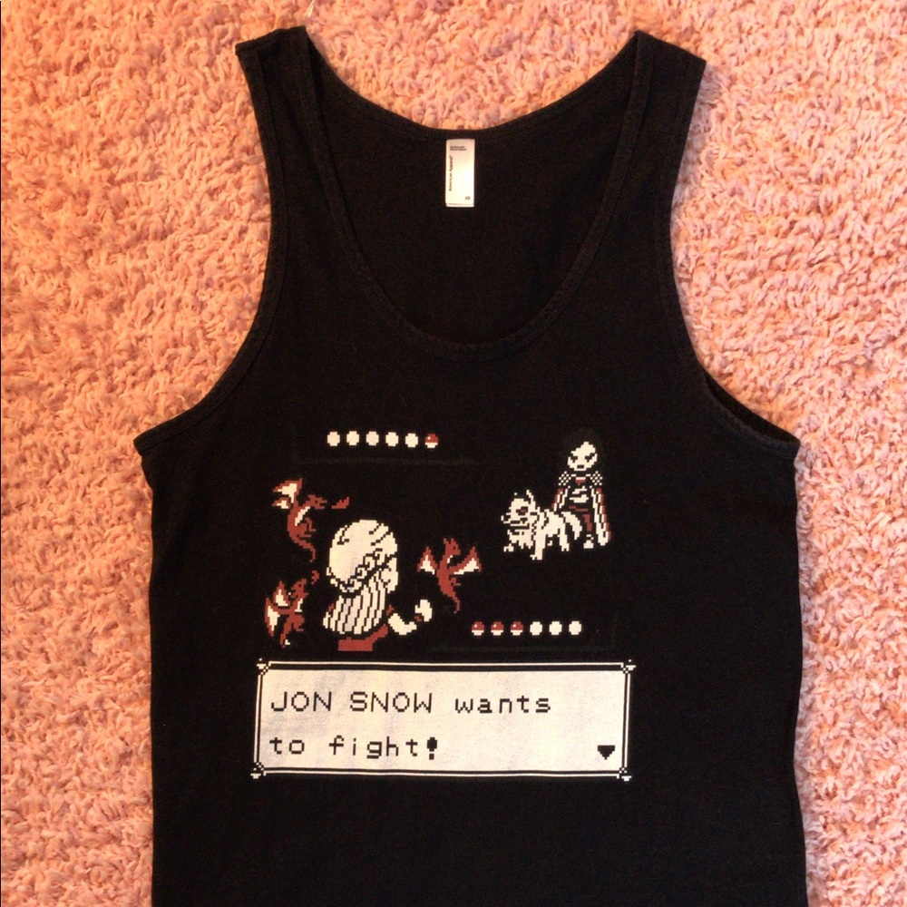 Pokemon Game of Thrones black graphic tank top